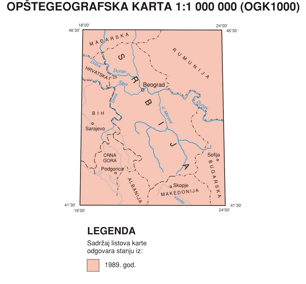 Општегеографска карта 1:1 000 000 (ОГК1000)