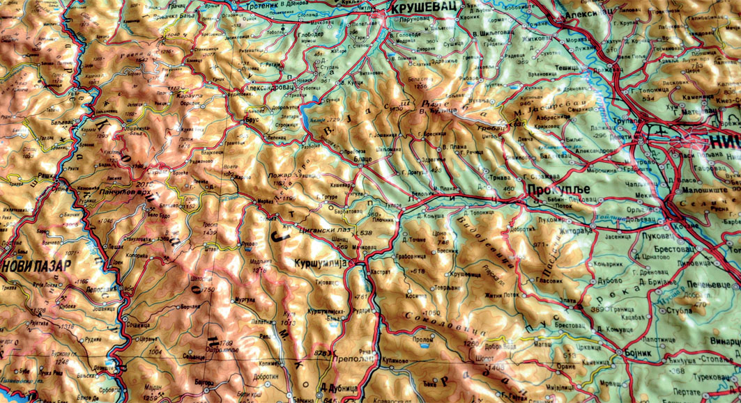 Reljefna pregledno-topografska karta 1:500.000