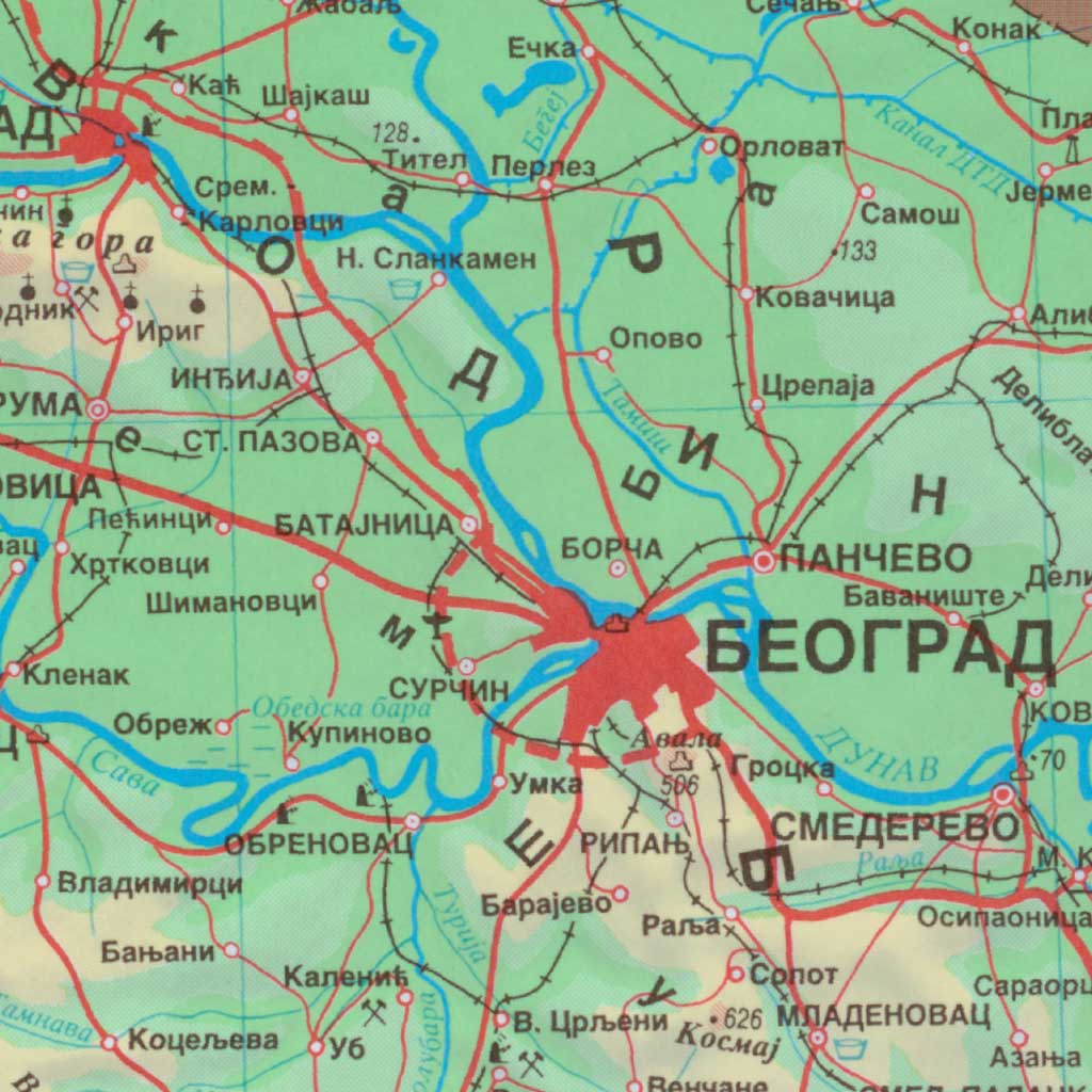 Географска карта 1:1 500 000 (ГКСРЈ1500)